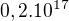 $0,2.10^{17}$