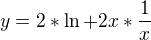 $y=2*\ln +2x*\frac{1}{x}$