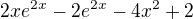 kopírovat do textarea $2xe^{2x}-2e^{2x}-4x^{2}+2$