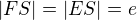 $|FS|=|ES|=e$