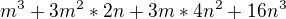 $m^3+3m^2*2n+3m*4n^2+16n^3$