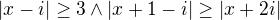 kopírovat do textarea $|x-i|\ge 3 \wedge |x+1-i|\ge |x+2i|$