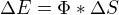 $\Delta E = \Phi * \Delta S $