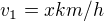 $v_1=xkm/h$