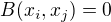 $ B(x_i, x_j) = 0 $