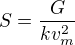 $S=\frac{G}{kv_m^2}$
