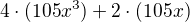 kopírovat do textarea $4\cdot (105x^{3})+2\cdot (105x)$
