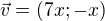kopírovat do textarea $\vec v=(7x;-x)$