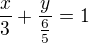 $\frac x3+\frac y{\frac65}=1$