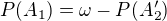$P (A_1) = \omega - P (A_2')$
