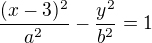 $\frac{(x-3)^{2}}{a^{2}}-\frac{y^{2}}{b^{2}}=1$
