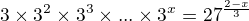 $3\times3^2\times3^3\times...\times3^x=27^\frac{2-x}3$