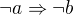 $ \neg a \Rightarrow \neg b$