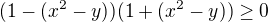 $(1-(x^{2}-y))(1+(x^{2}-y))\ge 0$
