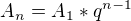 $A_n=A_1*q^{n-1} $