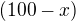 $(100-x)$