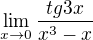 $\lim_{x\to0} \frac{tg3x}{x^3 - x}$