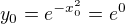 $y_0=e^{-x_0^2}=e^{0}$