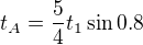 $t_A=\frac54t_1\sin0.8$