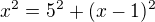 kopírovat do textarea $x^2=5^2+(x-1)^2$