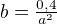 $b = \tfrac{0,4}{a^2}$
