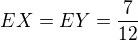 kopírovat do textarea $EX = EY = \frac{7}{12}$