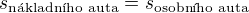 $s_{\text{n�kladn�ho auta}}=s_{\text{osobn�ho auta}}$