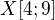 $X[4;9]$