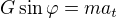 kopírovat do textarea $G\sin\varphi=ma_t$