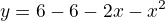 $y=6-\sqr{6-2x-x^ 2}$