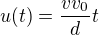 $u(t) = \frac{vv_0}dt$