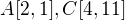 $A[2,1], C[4,11]$