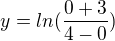 kopírovat do textarea $y= ln(\frac{0+3}{4-0})$