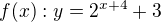 kopírovat do textarea $f(x):y=2^{x+4}+3$