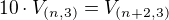 $10\cdot V_{(n,3)}=V_{(n+2,3)}$