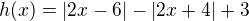 $h(x)=|2x-6|-|2x+4|+3$