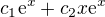 $c_1\mathrm{e}^x+c_2x\mathrm{e}^x$