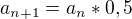 $a_{n+1}=a_{n}*0,5$