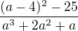 $\frac{(a-4)^{2}-25}{a^{3}+2a^{2}+a}$