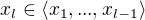 $x_l \in \langle x_1, ..., x_{l-1}\rangle$