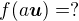 $f(a\boldsymbol{u})=?$