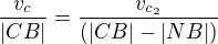 kopírovat do textarea $\frac{v_{c}}{|CB|}=\frac{v_{c_{2}}}{(|CB|-|NB|)}$