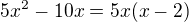 kopírovat do textarea $5x^2-10x=5x(x-2)$