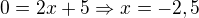 kopírovat do textarea $0=2x+5\Rightarrow x=-2,5$