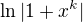 kopírovat do textarea $\ln|1+x^k|$