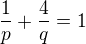 kopírovat do textarea $\frac{1}{p}+\frac{4}{q}=1$