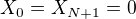 $X_0 = X_{N+1} = 0$