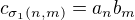 $c_{\sigma_1(n,m)}=a_nb_m$