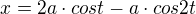 $x=2a\cdot cost-a\cdot cos2t$