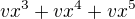 $vx^{3}+vx^{4}+vx^{5}$